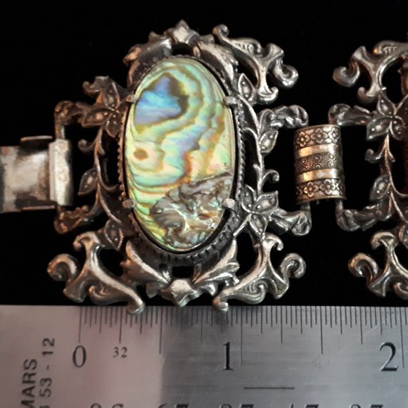 Vintage Abalone 4 Station Cuff - Picture 2 of 6